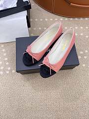 Chanel Ballerina Pink Black Suede Flat - 4