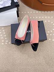 Chanel Ballerina Pink Black Suede Flat - 3