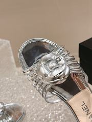 Chanel Silver Slides - 4