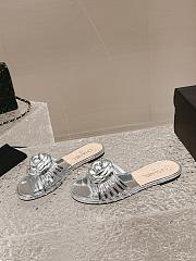 Chanel Silver Slides - 3