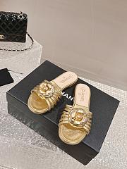 Chanel Gold Slides - 2