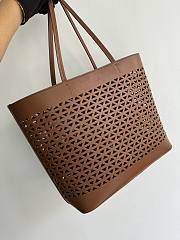 Prada Large Perforated Leather Tote Bag Brown 32x29x13cm - 2