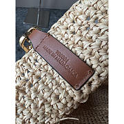 Loewe Slit Bag in Raffia And Calfskin Beige 30x8x30cm - 3