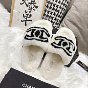 Chanel CC Fur Slides White - 4