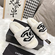 Chanel CC Fur Slides White - 1