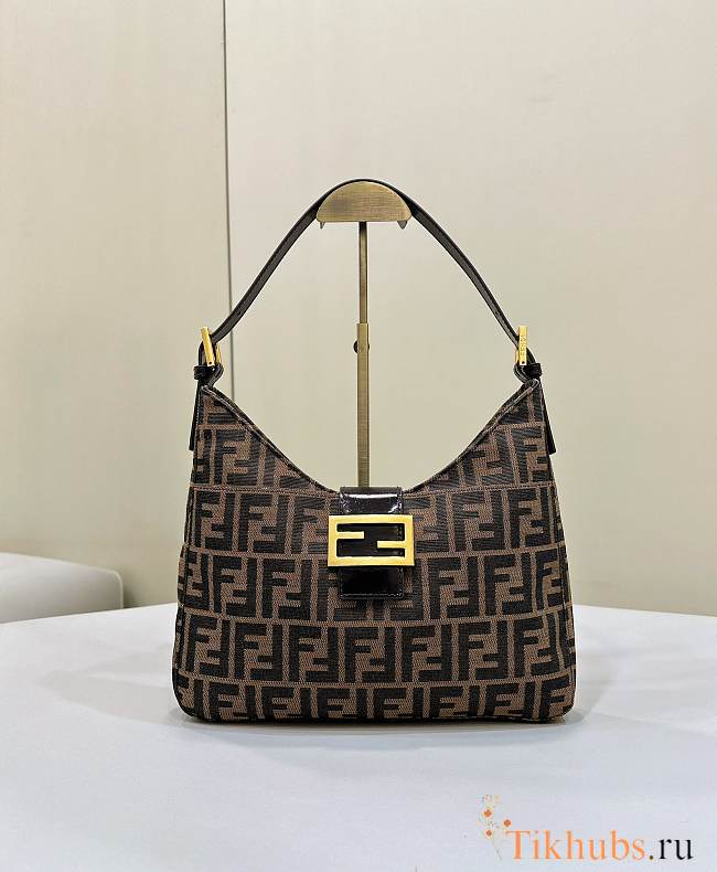 Fendi Zucca V-Shaped Mamma Bucket Shoulder Bag 29×4×24cm - 1