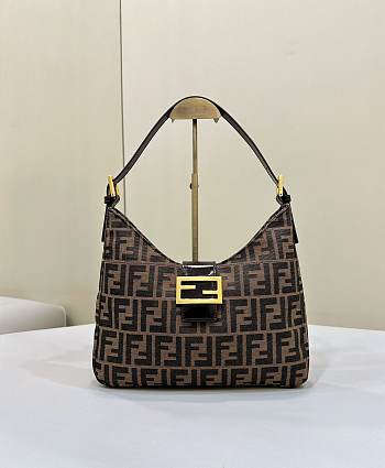 Fendi Zucca V-Shaped Mamma Bucket Shoulder Bag 29×4×24cm