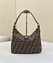 Fendi Zucca V-Shaped Mamma Bucket Shoulder Bag 29×4×24cm - 3