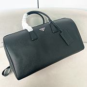 Prada Saffiano Leather Duffle Bag Black 50x27.5x25cm - 1