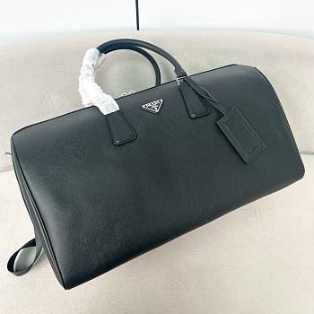 Prada Saffiano Leather Duffle Bag Black 50x27.5x25cm