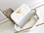 Celine Triomphe Shoulder Bag White 20x10x4cm - 4