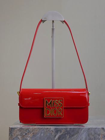 Dior Miss Flap Bag Rope Red Patent Calfskin 22 x 11 x 6 cm