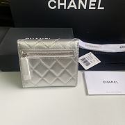 Chanel Wallet Silver Lambskin 10.5x11.5x3cm - 6