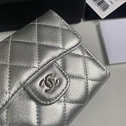 Chanel Wallet Silver Lambskin 10.5x11.5x3cm - 3