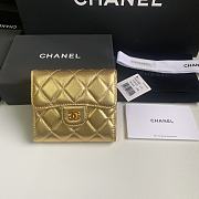 Chanel Wallet Gold Lambskin 10.5x11.5x3cm - 1