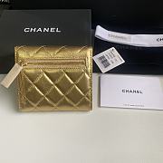 Chanel Wallet Gold Lambskin 10.5x11.5x3cm - 5