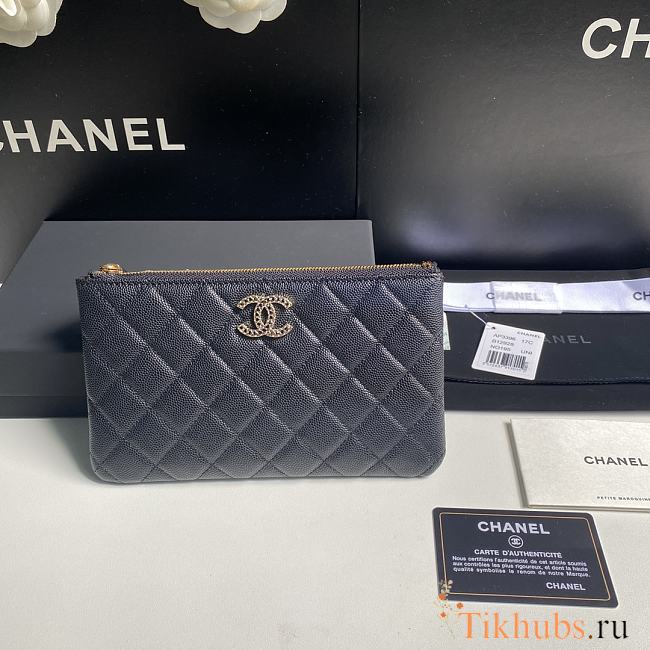 Chanel Wallet Caviar Gold Black 20cm - 1