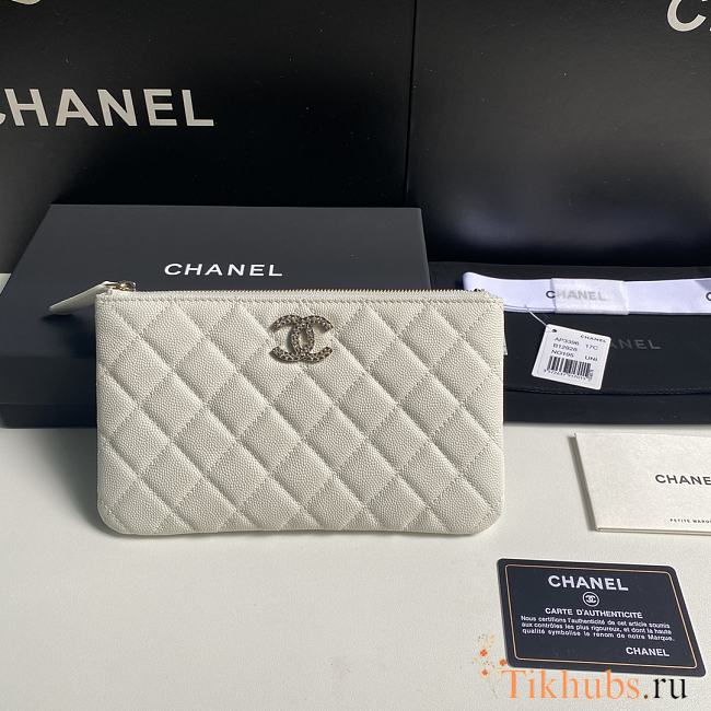 Chanel Wallet Caviar White 20cm - 1