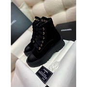 Chanel Ankle Boots Suede Calfskin Lambskin Black - 5