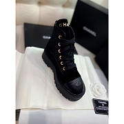 Chanel Ankle Boots Suede Calfskin Lambskin Black - 4