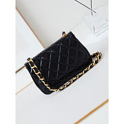 Chanel Classic Flap Bag Leather Black 20x13x4.5cm - 6