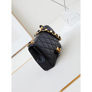 Chanel Classic Flap Bag Leather Black 20x13x4.5cm - 4