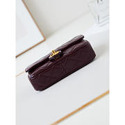 Chanel Classic Flap Bag Leather Burgundy 20x13x4.5cm - 4