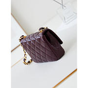 Chanel Classic Flap Bag Leather Burgundy 20x13x4.5cm - 5