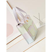 Chanel Printed Denim Gold Shopping Bag Light Pink 45x30x9.5xm - 3