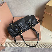 Miu Miu Joie Nappa Leather Black Bag 44x16x10.5cm - 2