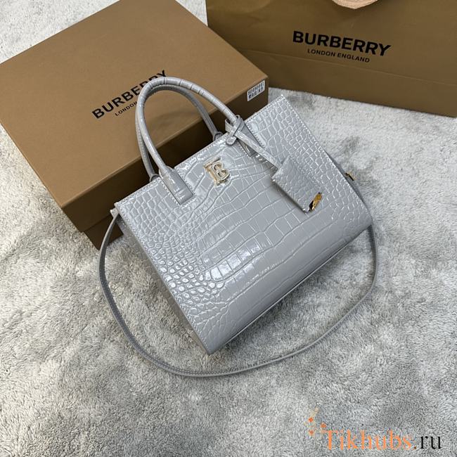 Burberry Embossed Leather Mini Frances Bag Grey 27 x 11 x 20 cm - 1