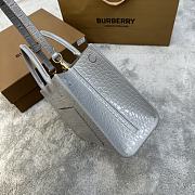 Burberry Embossed Leather Mini Frances Bag Grey 27 x 11 x 20 cm - 6