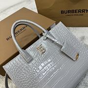 Burberry Embossed Leather Mini Frances Bag Grey 27 x 11 x 20 cm - 3