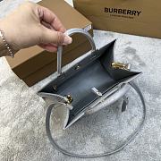 Burberry Embossed Leather Mini Frances Bag Grey 27 x 11 x 20 cm - 5