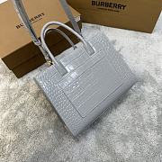 Burberry Embossed Leather Mini Frances Bag Grey 27 x 11 x 20 cm - 4