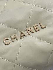 Chanel 22 Handbag Shiny Calfskin Cream Gold 37x35x7cm - 3