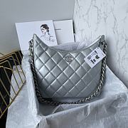 Chanel Hobo Bag Silver 28x25x8cm  - 1