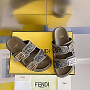 Fendi Feel Sandals Sandals Fabric FF Olive Green - 4