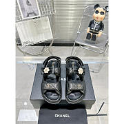 Chanel Leather Dad Sandals Black - 5