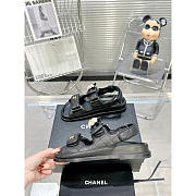 Chanel Leather Dad Sandals Black - 3