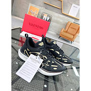 Valentino Vlogo Easyjog Low-Top Calfskin Fabric Sneaker Black - 1