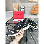 Valentino Vlogo Easyjog Low-Top Calfskin Fabric Sneaker Black - 3