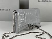 Balenciaga Wallet Chain Hourglass Grey Crocodile 19x12x5cm - 4