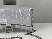 Balenciaga Wallet Chain Hourglass Grey Crocodile 19x12x5cm - 3