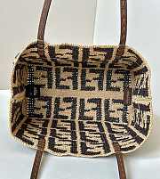 Fendi Small Roll Brown FF Raffia Crochet 23x19.5x15cm - 4