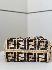 Fendi Small Roll Brown FF Raffia Crochet 23x19.5x15cm - 5