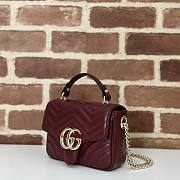 Gucci GG Marmont Mini Top Handle Bag Red Wine 17x13x6cm - 5