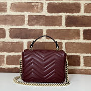 Gucci GG Marmont Mini Top Handle Bag Red Wine 17x13x6cm - 6