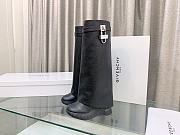 Givenchy Shark Lock Biker Long Ankle Boot Grain Leather Black - 4