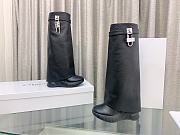 Givenchy Shark Lock Biker Long Ankle Boot Grain Leather Black - 5